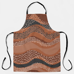 Wavy seamless pattern in natural geo style. Horizo Apron