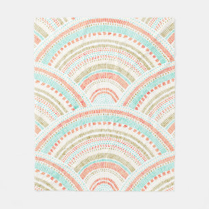 Wavy seamless pattern. Vintage seigaiha ornament. Fleece Blanket