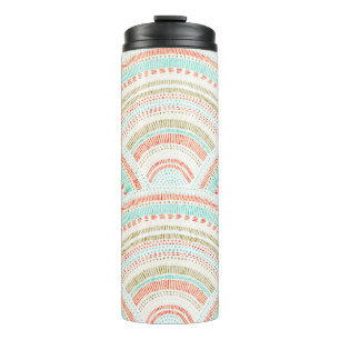 Wavy seamless pattern. Vintage seigaiha ornament. Thermal Tumbler