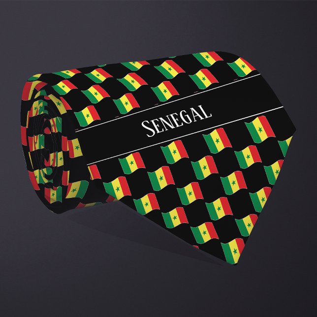Wavy Senegal Flag Pattern  Tie (Creator Uploaded)