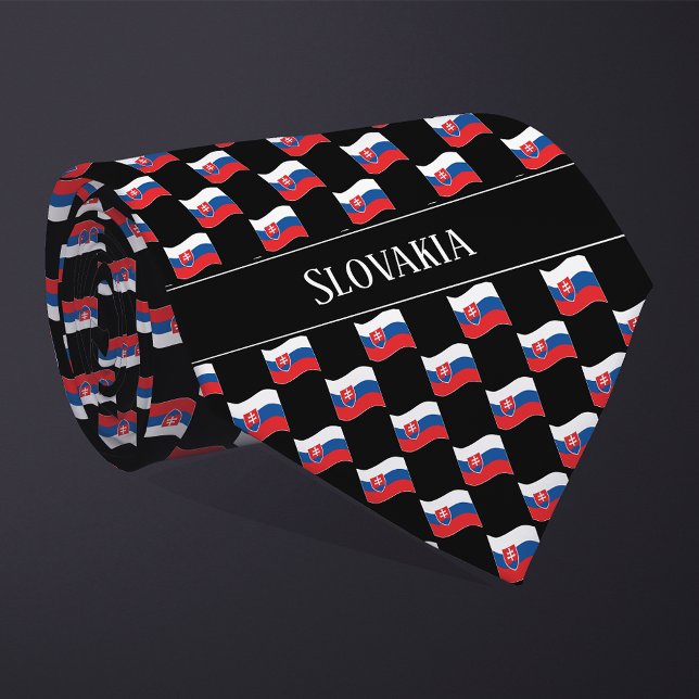 Wavy Slovakia Flag Pattern  Tie (Creator Uploaded)