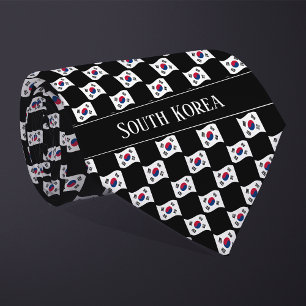Wavy South Korea Flag Pattern  Tie