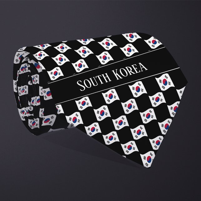 Wavy South Korea Flag Pattern  Tie (Creator Uploaded)