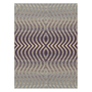 Wavy Spotlight - French Grey, Brown & Blackcurrant Tablecloth