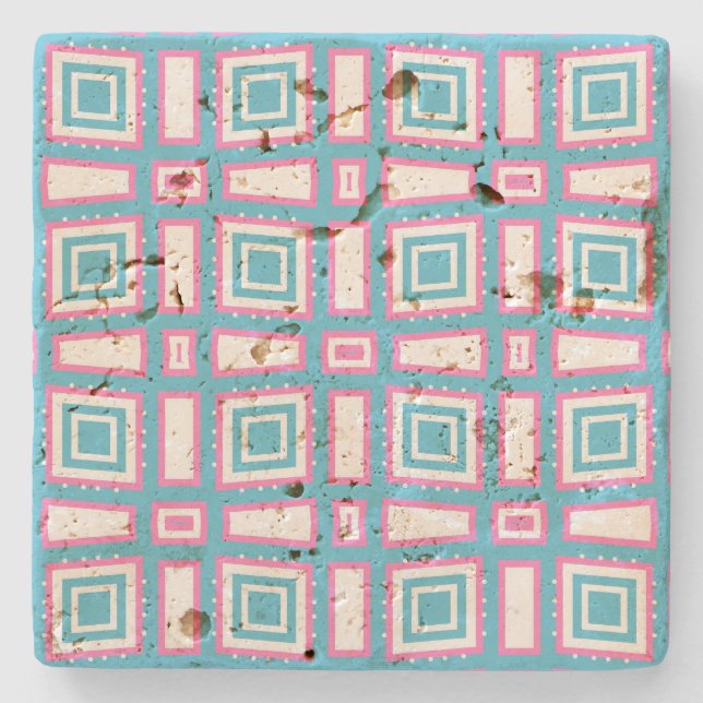 Wavy Square Travertine Coasters (Front)