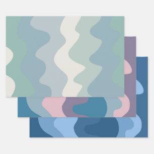 Wavy Stripe Colourful Retro Earthy Gift Wrapping Paper Sheet