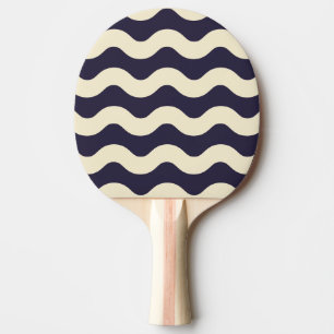 Wavy Stripe Midnight Ocean Colour Ping Pong Paddle