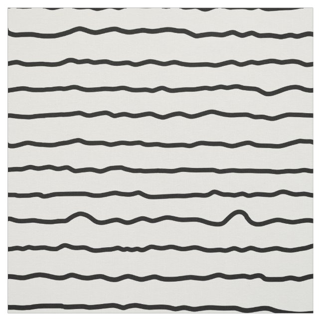 wavy stripes black and white fabric (Swatch)