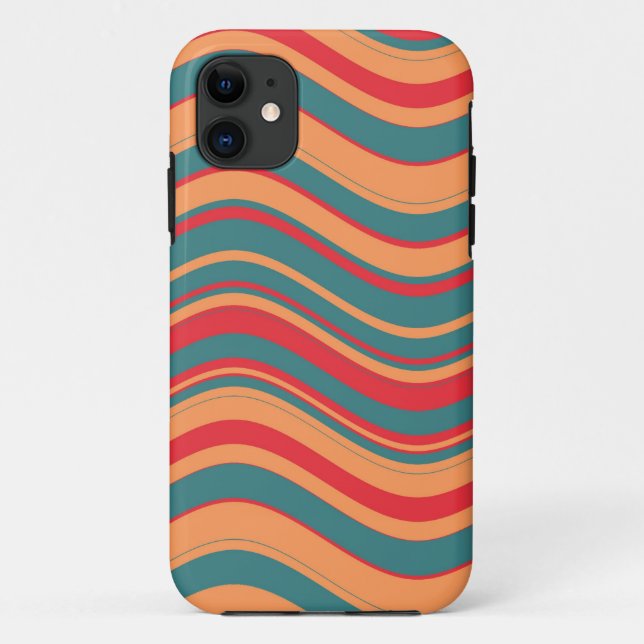 Wavy Stripes Pattern (Red, Pink, Blue) Case-Mate iPhone Case (Back)