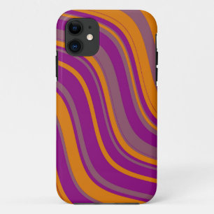 Wavy Stripes Pattern (Yellow, Purple) iPhone 11 Case