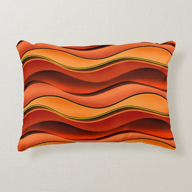Wavy Stripes: Seamless Pattern Design. Decorative Cushion (Front)
