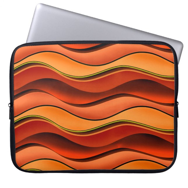 Wavy Stripes: Seamless Pattern Design. Laptop Sleeve (Front)