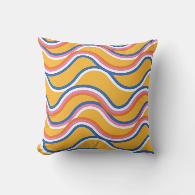 Wavy Summer Stripes Cushion (Front)