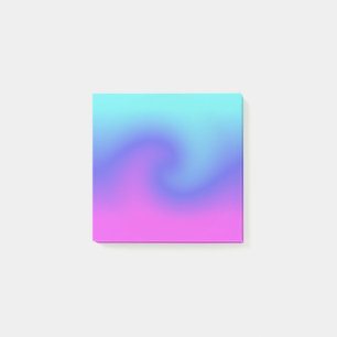 Wavy Swirl Pink Purple Blue Aqua Colour Flow Post-it Notes