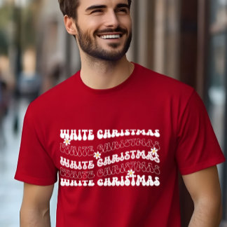 Wavy Text White Christmas  T-Shirt