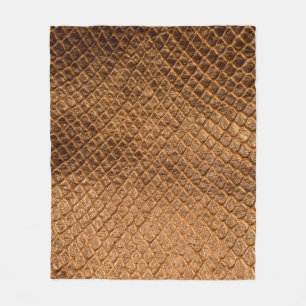Wavy texture background bronze snake leatherleathe fleece blanket