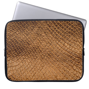Wavy texture background bronze snake leatherleathe laptop sleeve