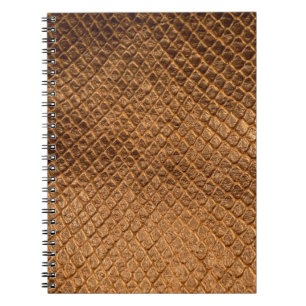 Wavy texture background bronze snake leatherleathe notebook