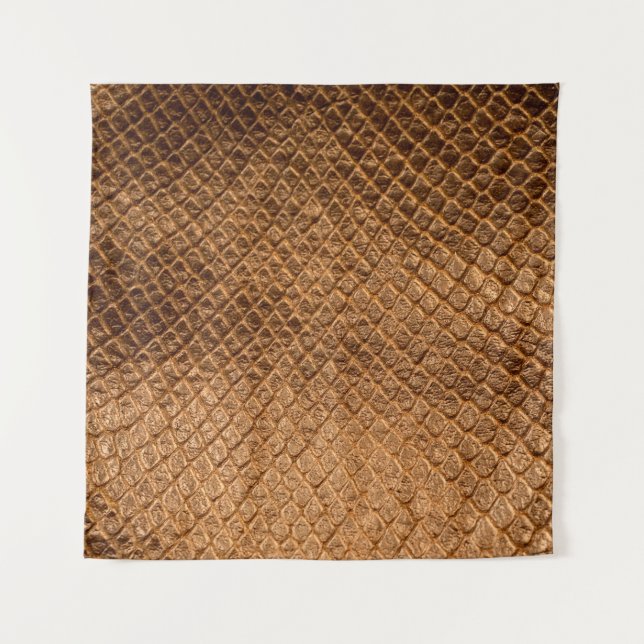 Wavy texture background bronze snake leatherleathe tapestry (Front)