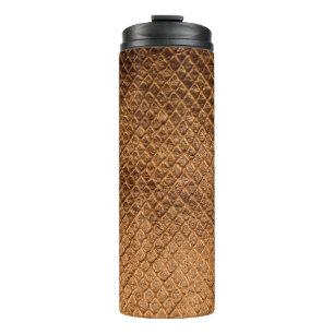 Wavy texture background bronze snake leatherleathe thermal tumbler