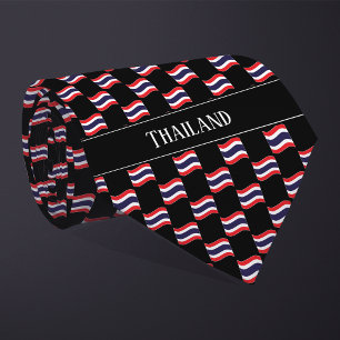 Wavy Thailand Flag Pattern  Tie
