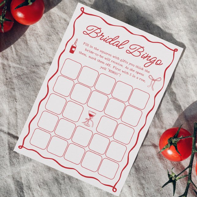 Wavy That's Amore Bridal Shower Bingo Game Card (Creator Uploaded)