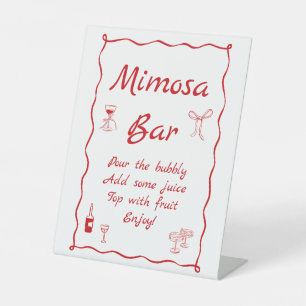 Wavy Thats Amore Bridal Shower Mimosa Bar Pedestal Sign