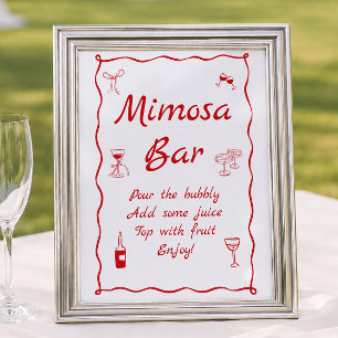 Wavy That's Amore Bridal Shower Mimosa Bar Poster