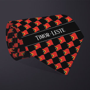 Wavy Timor-Leste Flag Pattern  Tie