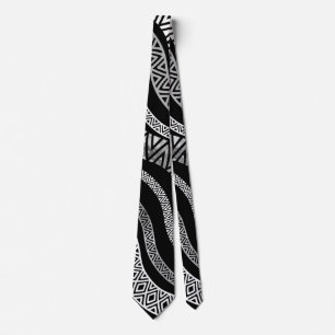 Wavy Tribal  Ethnic Boho Pattern Tie