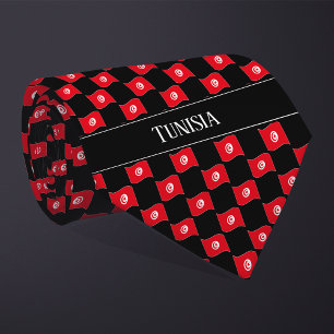 Wavy Tunisia Flag Pattern Tie