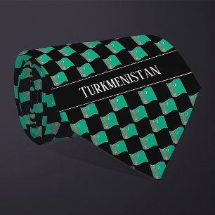 Wavy Turkmenistan Flag Pattern Tie