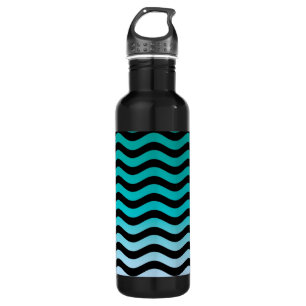 Wavy Turquoise Stripes 710 Ml Water Bottle