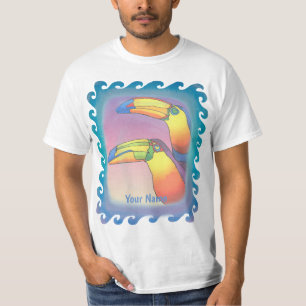 Wavy Two Toucans  T-Shirt