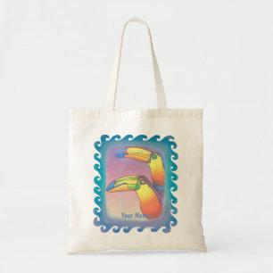 Wavy Two Toucans  Tote Bag