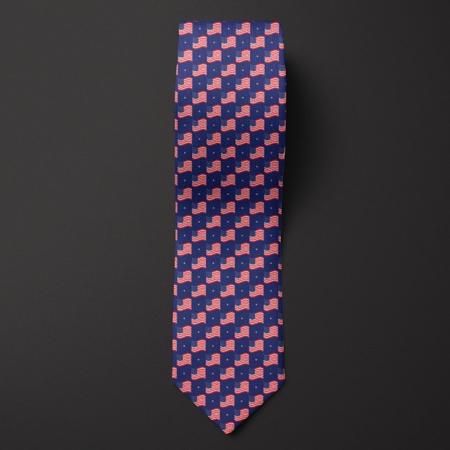 Wavy U.S. Flag Star Pattern Tie (Creator Uploaded)