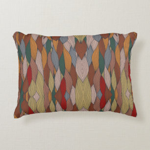 Wavy Unique Pattern with Pink Orange Brown Green   Decorative Cushion