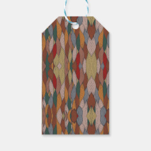 Wavy Unique Pattern with Pink Orange Brown Green Gift Tags