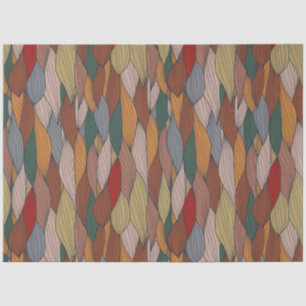 Wavy Unique Pattern with Pink Orange Brown Green   Tissue Paper