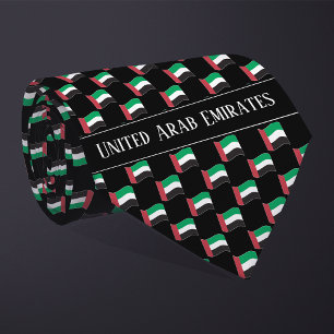 Wavy United Arab Emirates Flag Pattern  Tie
