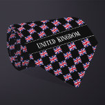 Wavy United Kingdom Flag Pattern  Tie<br><div class="desc">Wavy United Kingdom Flag Pattern Neck Tie can be personalised with a non-English spelling or abbreviation of the country name, your own name, or even a motto or event commemoration name or date. Turn this tastefully rendered flag pattern on a black background into a one-of-a-kind keepsake, appropriate for gift giving...</div>