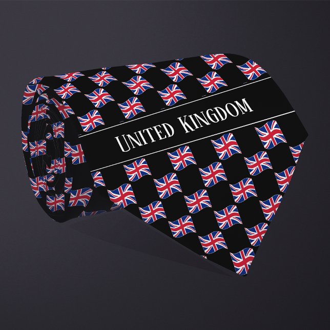 Wavy United Kingdom Flag Pattern  Tie (Creator Uploaded)