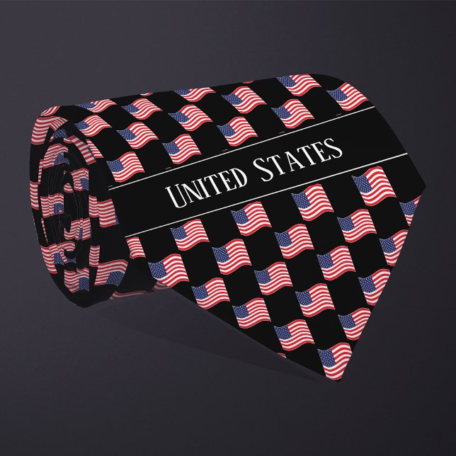 Wavy United States Flag Pattern  Tie (Creator Uploaded)