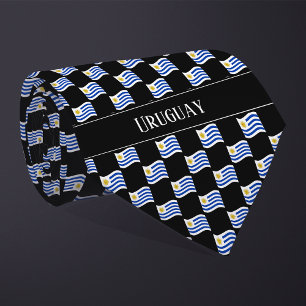 Wavy Uruguay Flag Pattern  Tie