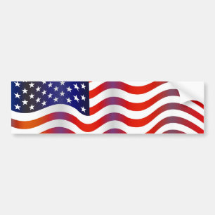 Wavy USA Bumper Sticker