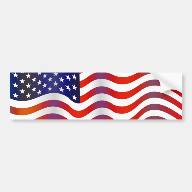 Wavy USA Bumper Sticker (Front)