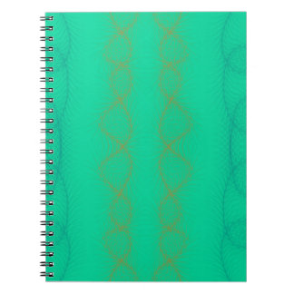 Wavy vertical lines on green background  notebook