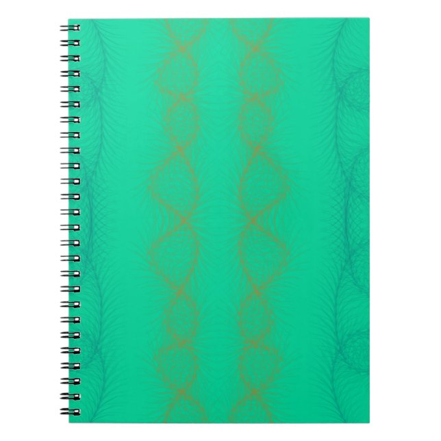 Wavy vertical lines on green background  notebook (Front)