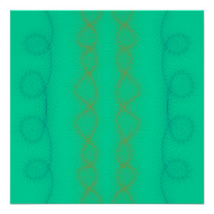 Wavy vertical lines on green background  poster