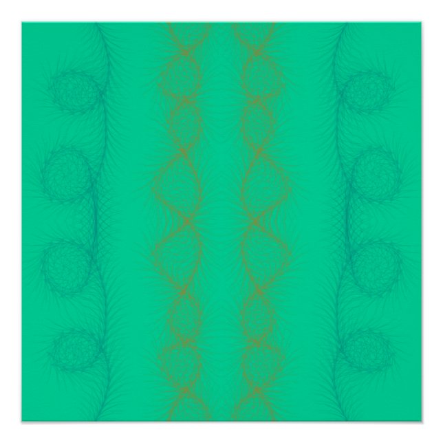 Wavy vertical lines on green background  poster (Front)